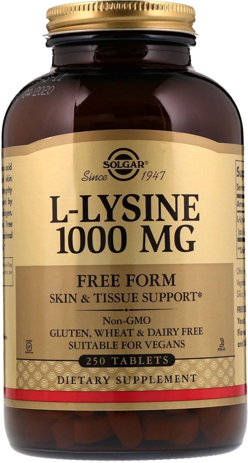Solgar L-lizīns 1000 mg 250 tabletes