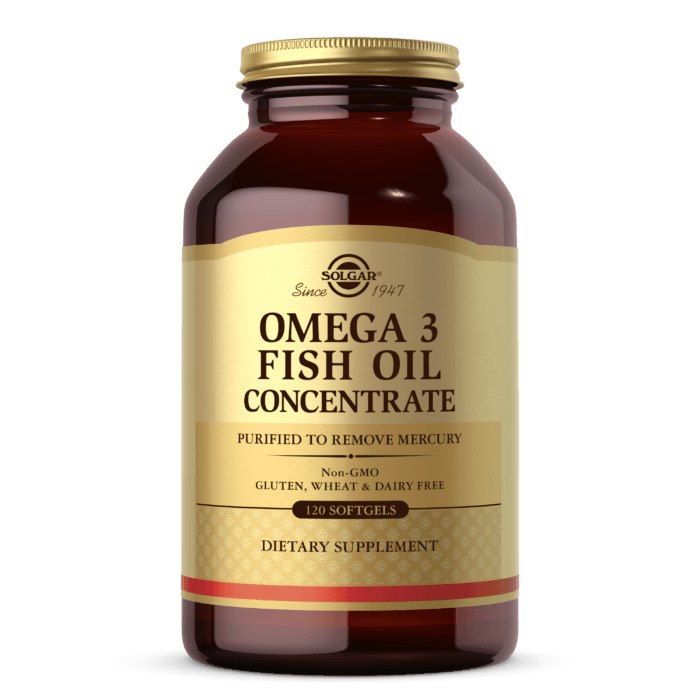 Solgar Omega 3 – zivju eļļas koncentrāts 120 kapsulas