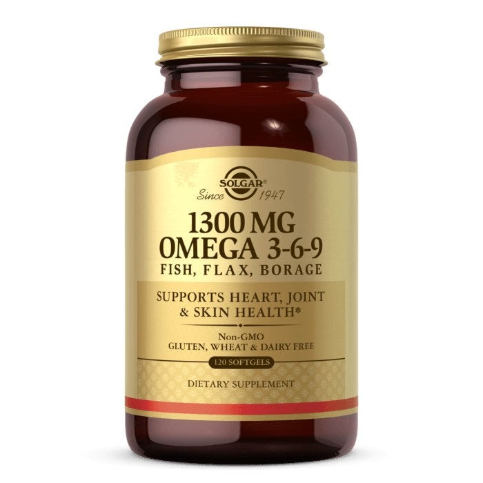 Solgar Omega 3-6-9 zivs, linsēklas, gurķumētra - Omega 3-6-9 no zivīm, linsēklām un gurķumētrām 120 kaps.