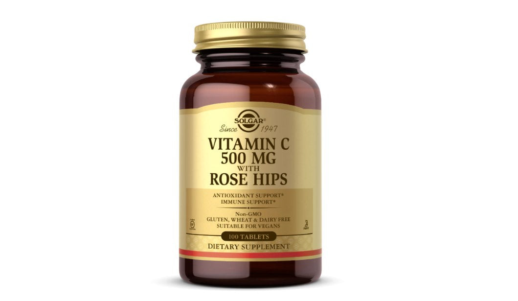 Solgar C vitamīns 500 mg ar mežrozītēm - C vitamīns 500 mg ar mežrozītēm 100 tabletes