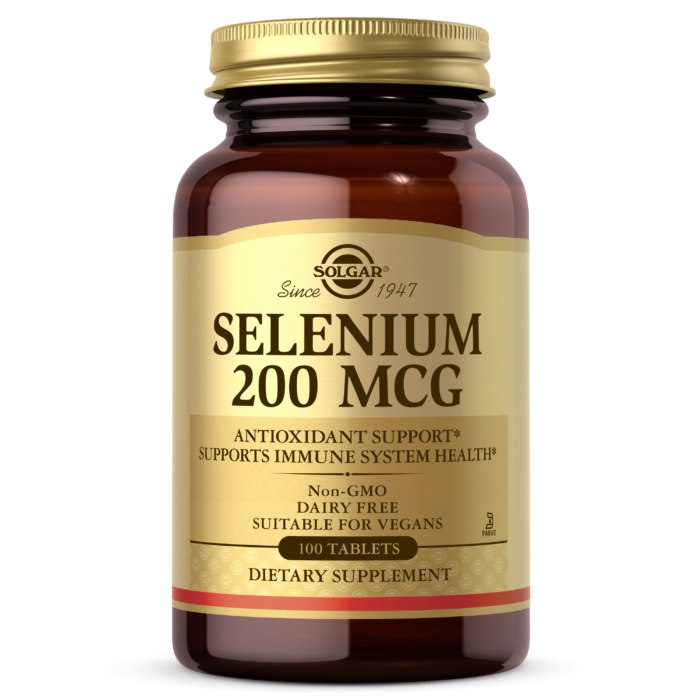 Solgar Selenium - Selēns 200 mkg 100 tabletes
