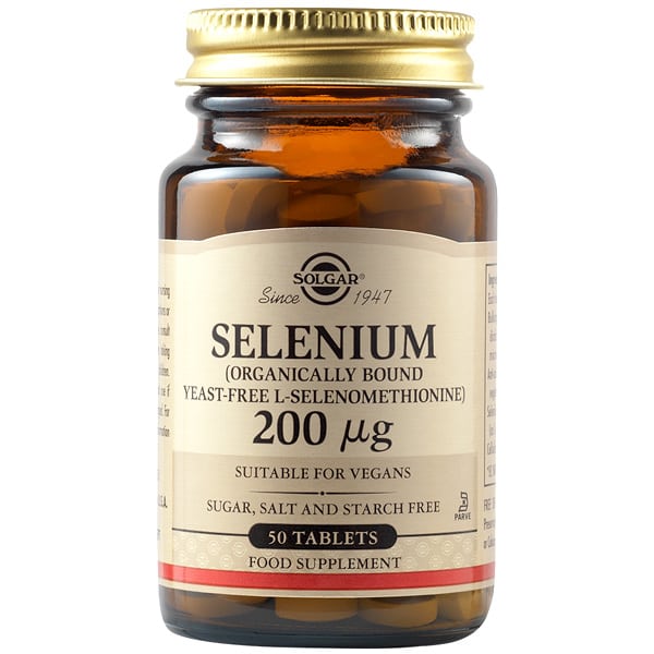 Solgar Selenium bez rauga - Selēns bez rauga 200 mcg 50 tabletes