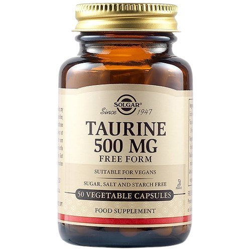 Solgar taurīns 500 mg 50 kapsulas