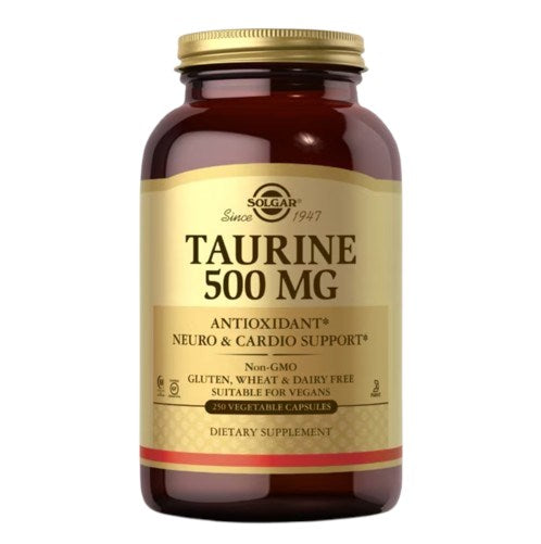 Solgar Taurīns 500 mg 250 kapsulas