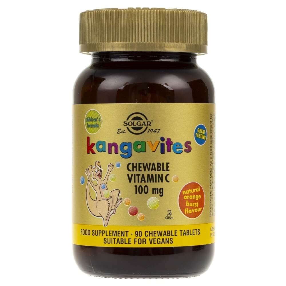Solgar Kangavites Košļājamais C vitamīns 90 tabletes