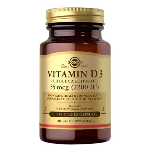 Solgar D3 vitamīns holekalciferols 55 μg 2200 SV 50 kapsulas