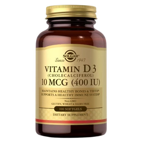 Solgar vitamīns D3 holekalciferols 10 mcg 400 SV 100 kapsulas