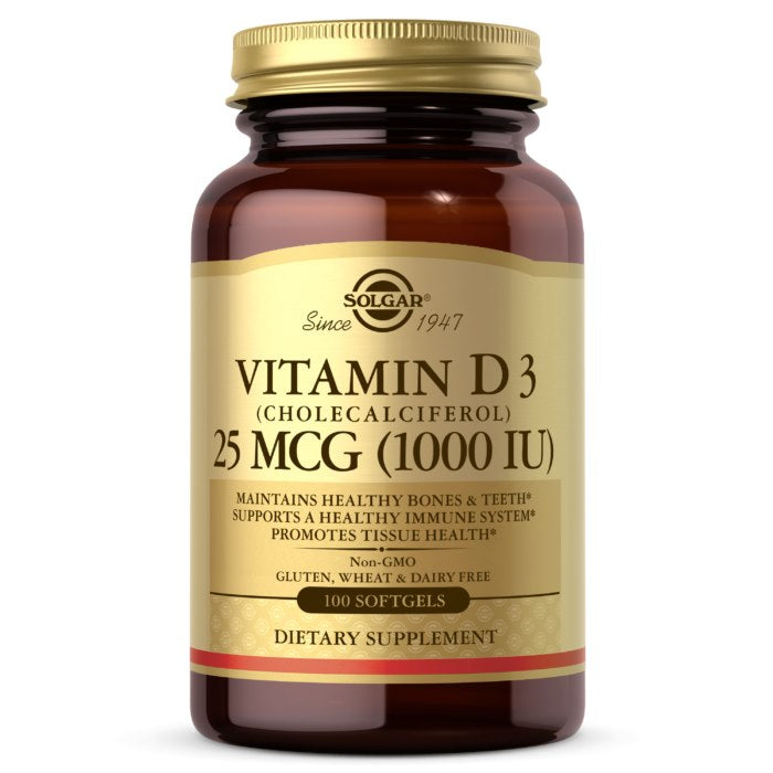 Solgar D3 vitamīns 1000 SV 25 µg 100 kapsulas