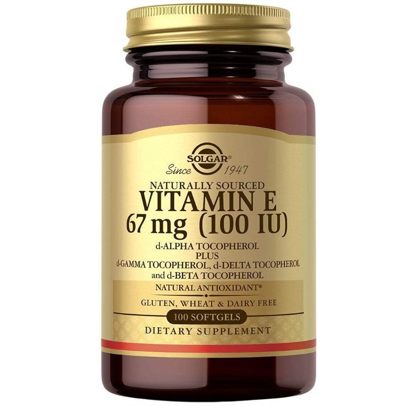 Solgar E vitamīns – E vitamīns 67 mg 100 SV 100 kapsulas