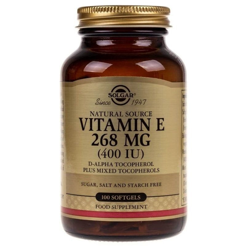 Solgar E vitamīns – E vitamīns 268 mg 400 SV 100 kapsulas