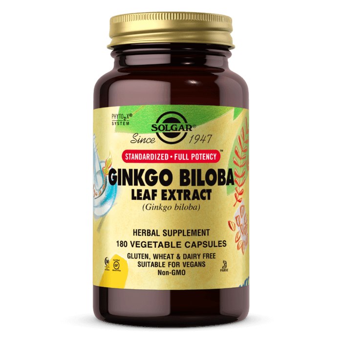 Solgar Ginka Biloba lapu ekstrakts - Ginka Biloba lapu ekstrakts 180 kapsulas