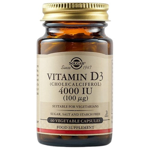 Solgar D3 vitamīns 4000 SV 100 µg 60 kapsulas
