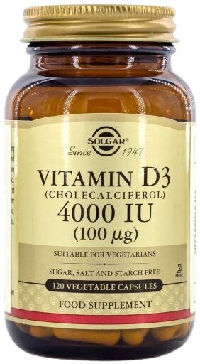 Solgar D3 vitamīns 4000 SV 100 µg 120 kapsulas