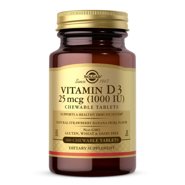 Solgar D3 vitamīns 1000 SV 25 µg košļājamās tabletes 100 tabletes
