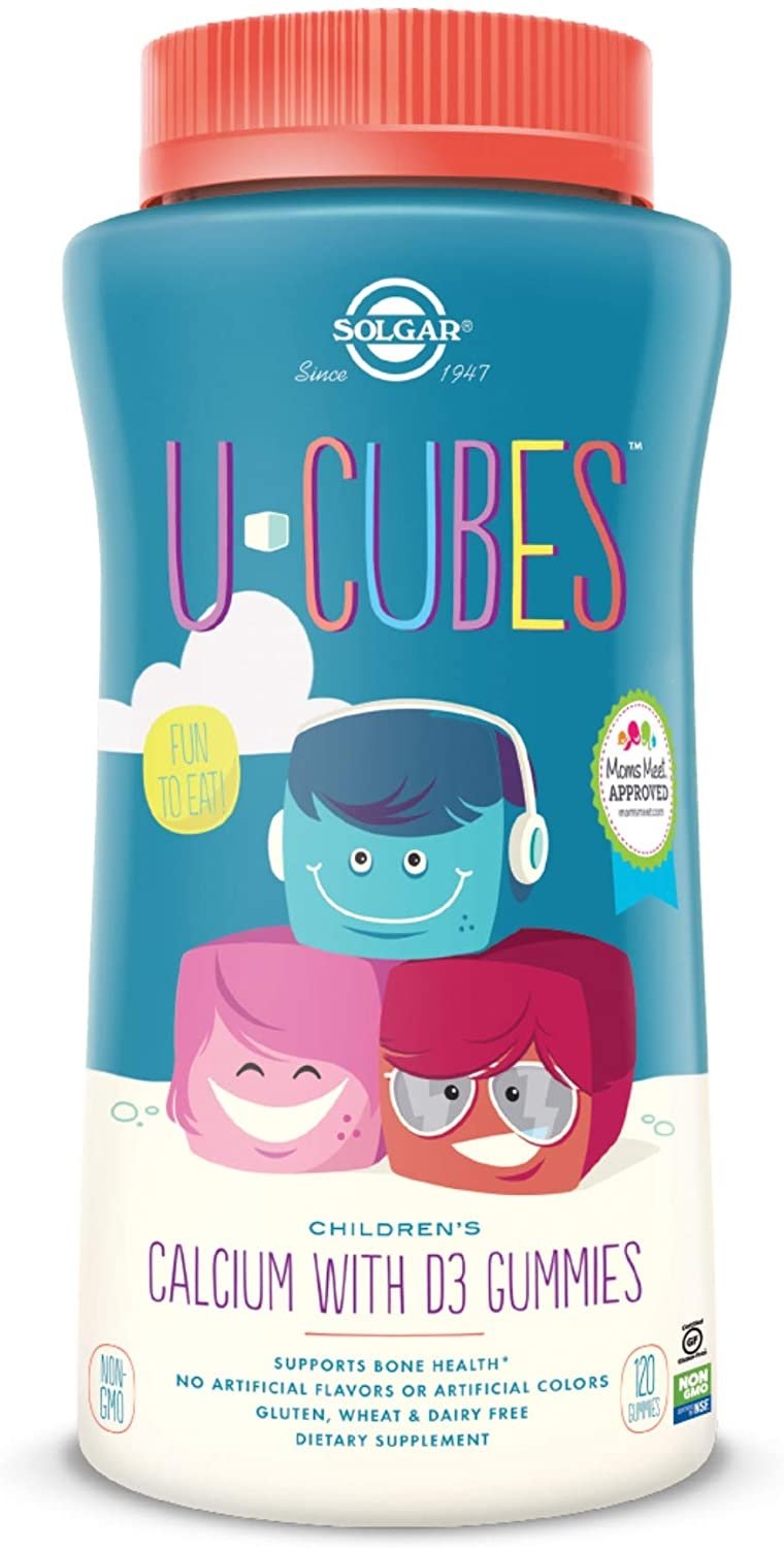 Solgar U-Cubes kalcijs ar D3 - Kalcijs ar D3 vitamīnu bērniem, 120 gumijas konfektes