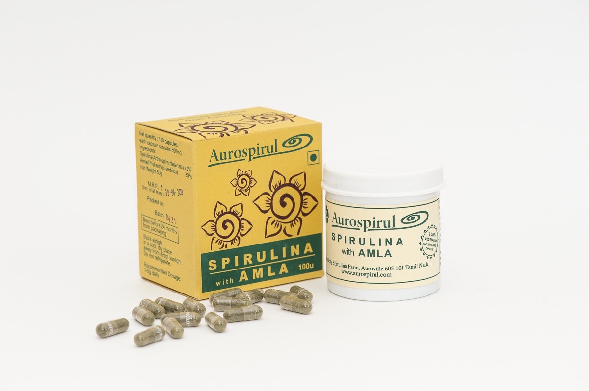 AUROSPIRUL Spirulīna ar amlu 100 kapsulas