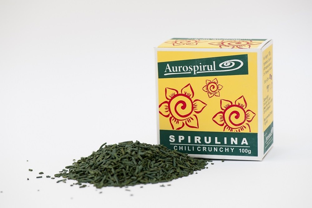 AUROSPIRUL Spirulina Čili Kraukšķi 100 g