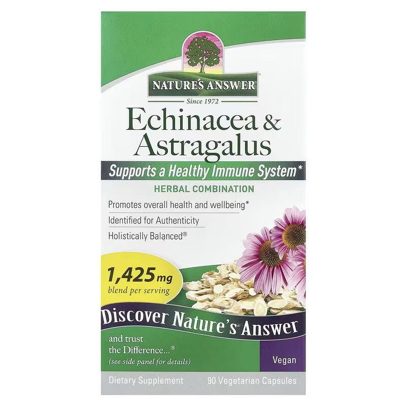 Nature's Answer Ehinaceja un astragals 90 kapsulas