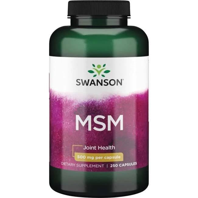 Swanson sēra MSM – metilsulfonilmetāns 500 mg 250 kapsulas
