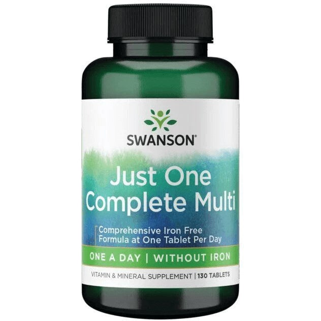Swanson Just One Complete Multi – bez dzelzs, 130 tabletes