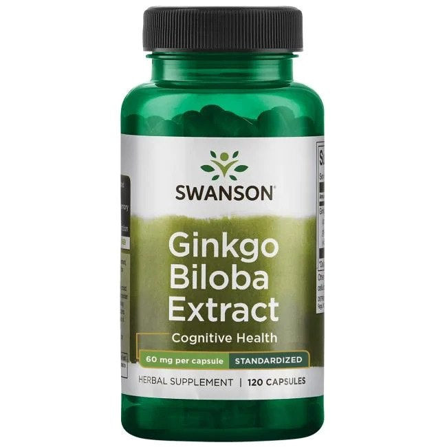 Swanson Ginkgo biloba ekstrakts 60 mg 120 kapsulas