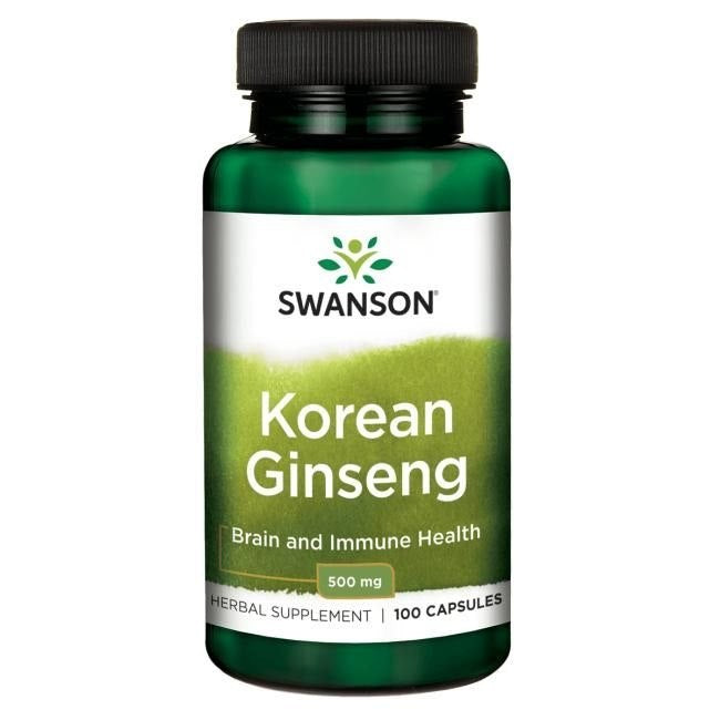 Swanson korejiešu žeņšeņs 500 mg 100 kapsulas