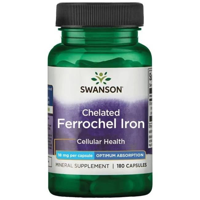 Swanson Albion dzelzs helāts Ferrochel 18 mg 180 kapsulas