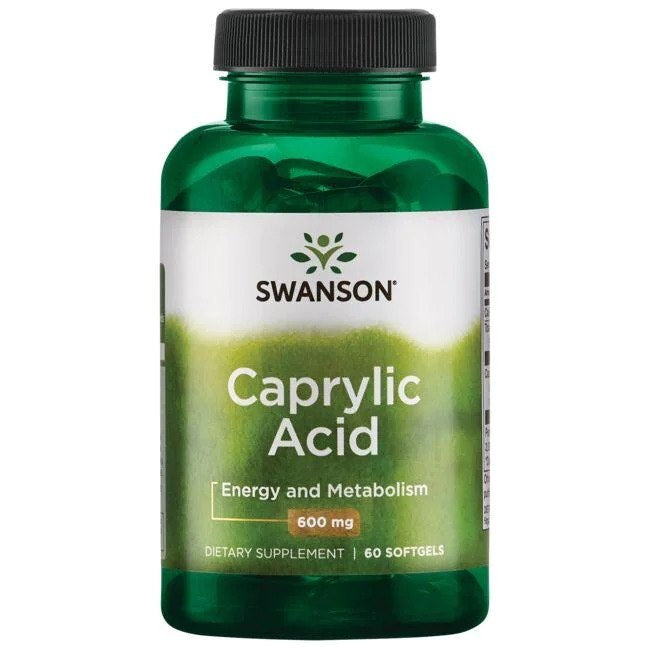 Swanson kaprilskābe 600 mg, 60 kapsulas