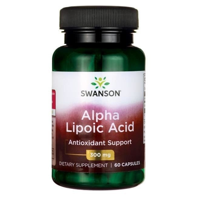 Swanson alfa lipoīnskābe 300 mg, ALA 60 kapsulas