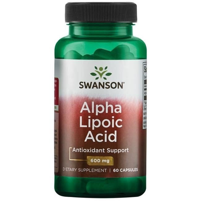 Swanson alfa liposkābe 600 mg, ALA 60 kapsulas