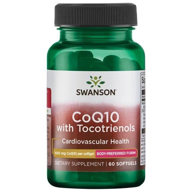 Swanson CoQ10 100 mg ar 10 mg tokotrienoliem 60 kapsulas