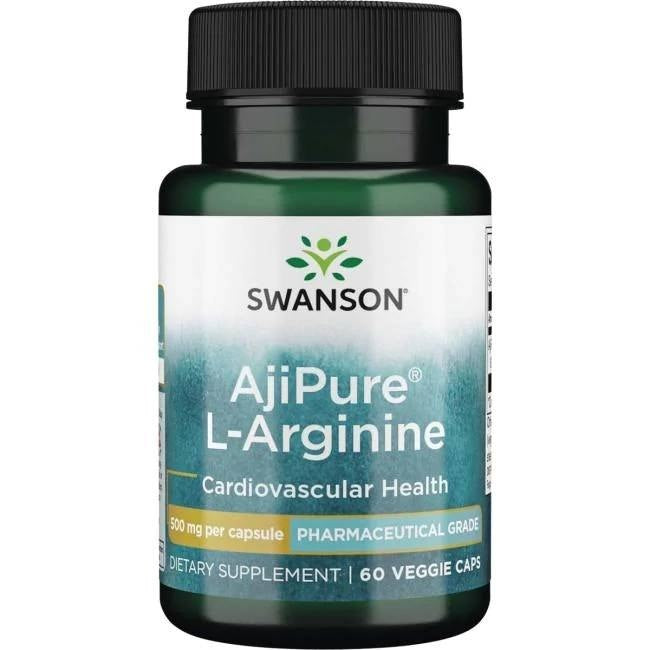 Swanson AjiPure L-arginīns 500 mg 60 kapsulas