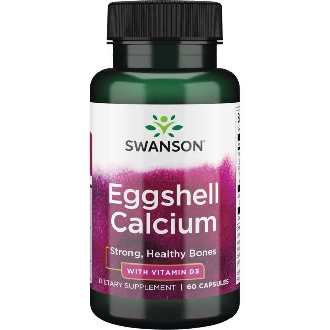 Swanson Olu čaumalas kalcijs ar D3 vitamīnu, 60 kapsulas