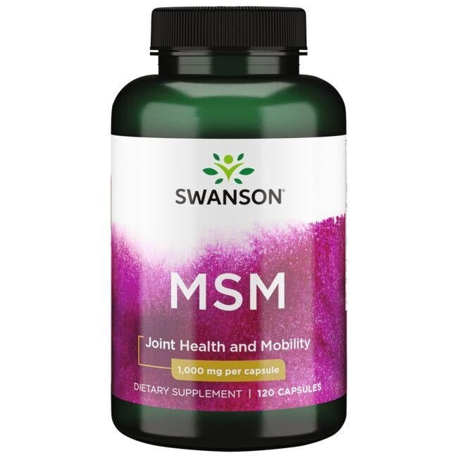 Swanson Sēra MSM — Metilsulfonilmetāns 1000 mg 120 kapsulas