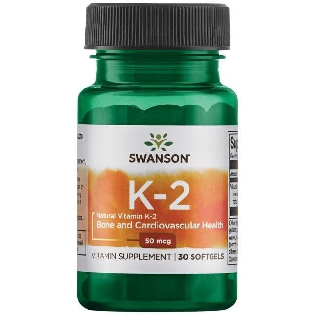 Swanson dabīgais K2 vitamīns 50 mcg 30 kapsulas
