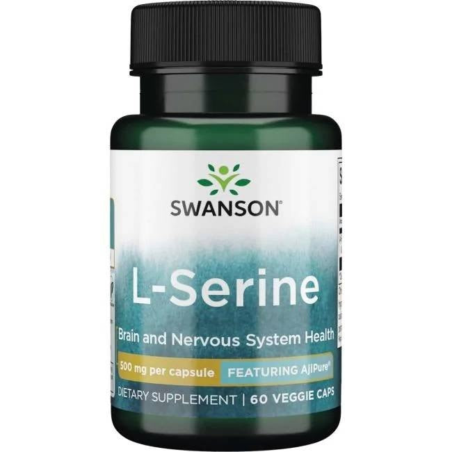 Swanson AjiPure L-serīns 500 mg 60 kapsulas