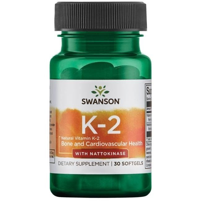 Swanson vitamīns K2 + natokināze 30 kapsulas