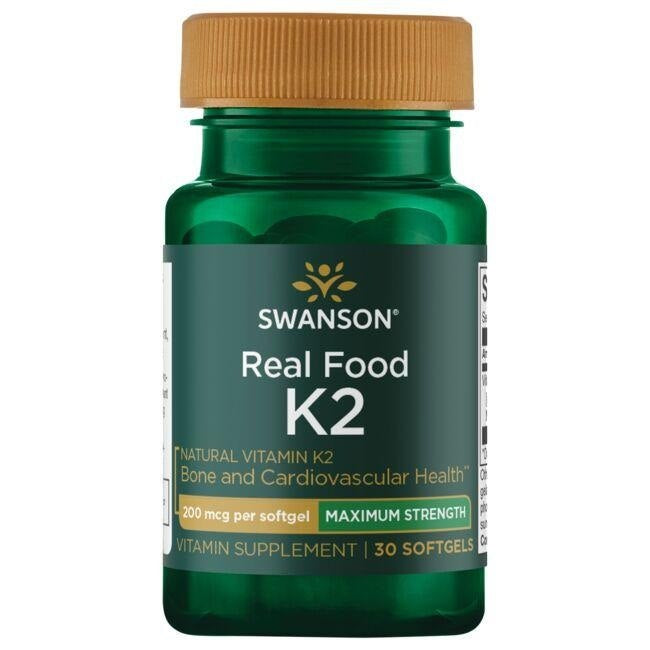 Swanson Dabīgais K2 vitamīns 200 mkg 30 kapsulas