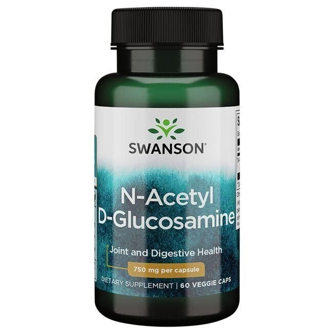 Swanson NAG N-A-G - N-acetil-D-glikozamīns 750 mg 60 kapsulas