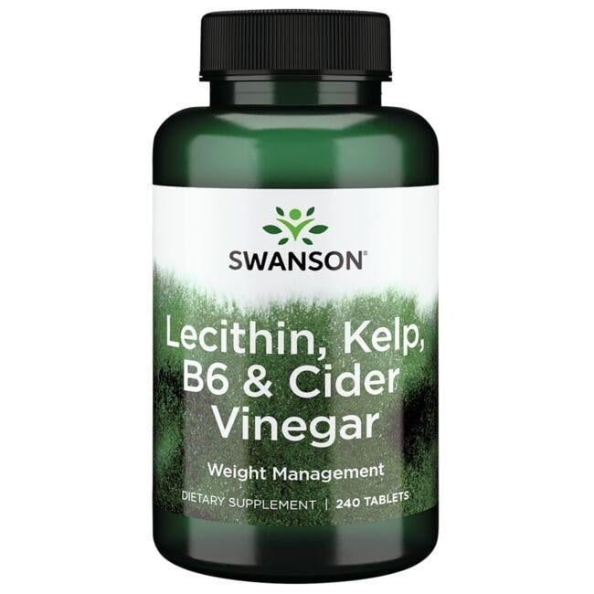 Swanson lecitīns, brūnaļģes, B6 vitamīns un ābolu sidra etiķis 240 tabletes