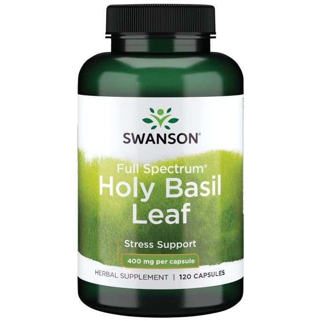 Swanson pilna spektra svētais baziliks 400 mg 120 kapsulas
