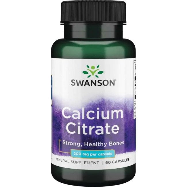 Swanson Kalcija citrāts 200 mg 60 kapsulas