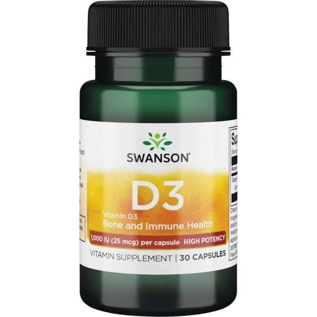 Swanson D3 vitamīns 1000 SV 30 kapsulas