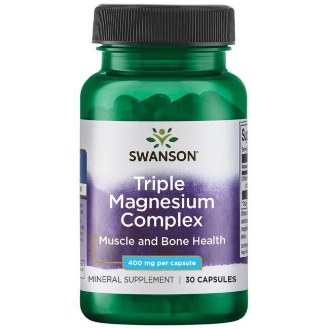 Swanson trīskāršais magnija komplekss 400 mg 30 kapsulas