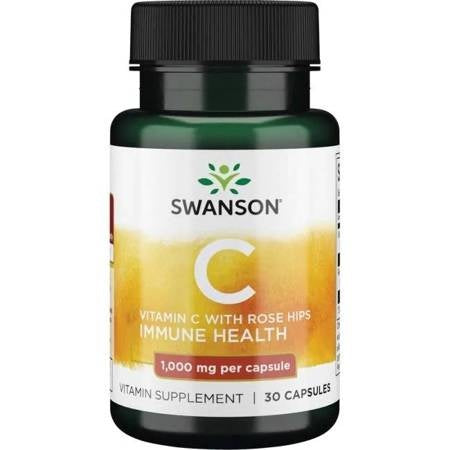Swanson C vitamīns 1000 + mežrozītes, 30 kapsulas