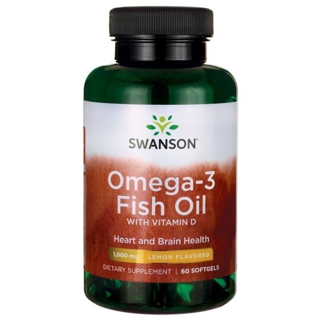 Swanson Omega-3 un D3 vitamīns 60 kapsulas
