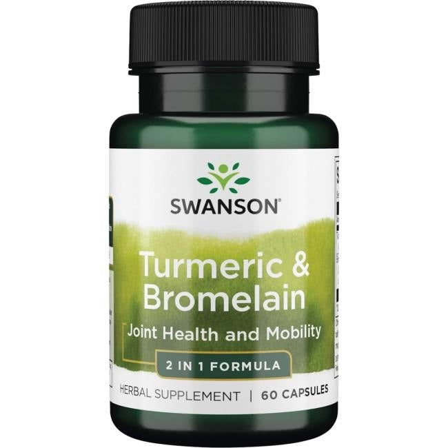 Swanson pilna spektra kurkuma un bromelīns 60 kapsulas