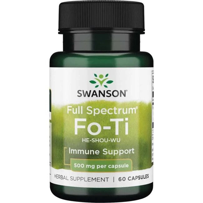 Swanson pilna spektra Fo-ti He-Shou-Wu 500 mg 60 kapsulas