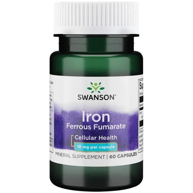 Swanson dzelzs fumarāts 18 mg 60 kapsulas
