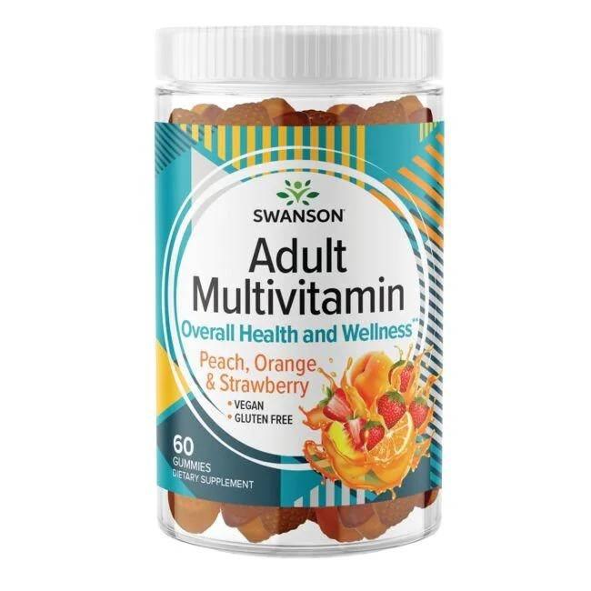 Swanson multivitamīnu gumijas konfektes pieaugušajiem, 60 gumijas konfektes